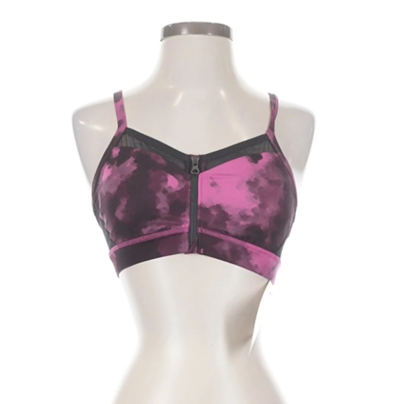 lululemon athletica Other - Lululemon Zip-Front Sports Bra Size 4 Pink Purple Strappy Back NWT